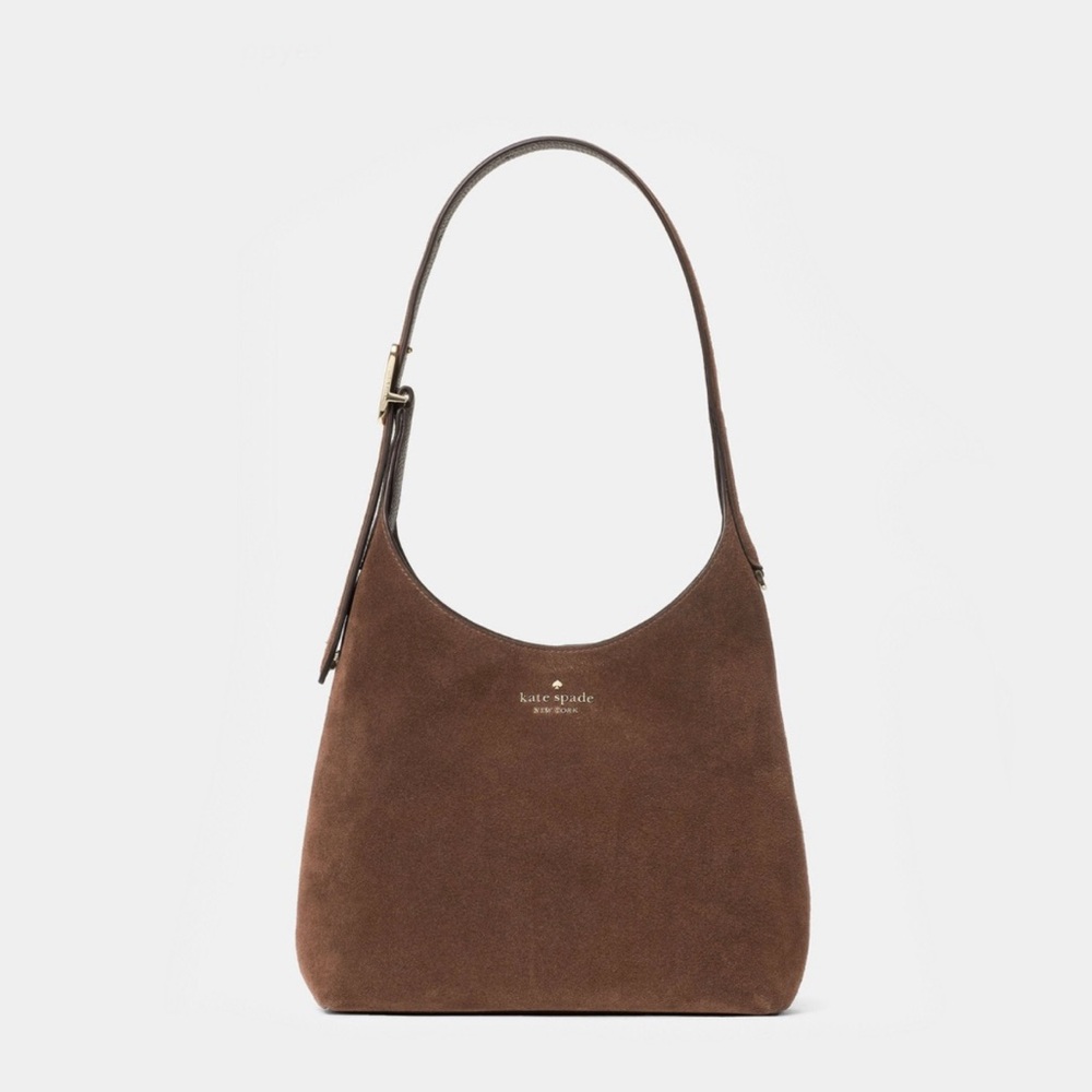 ♠️Kate Spade 454 Suede Small Shoulder Bag, Hot Fudge Chocolate Brown NEW NWT